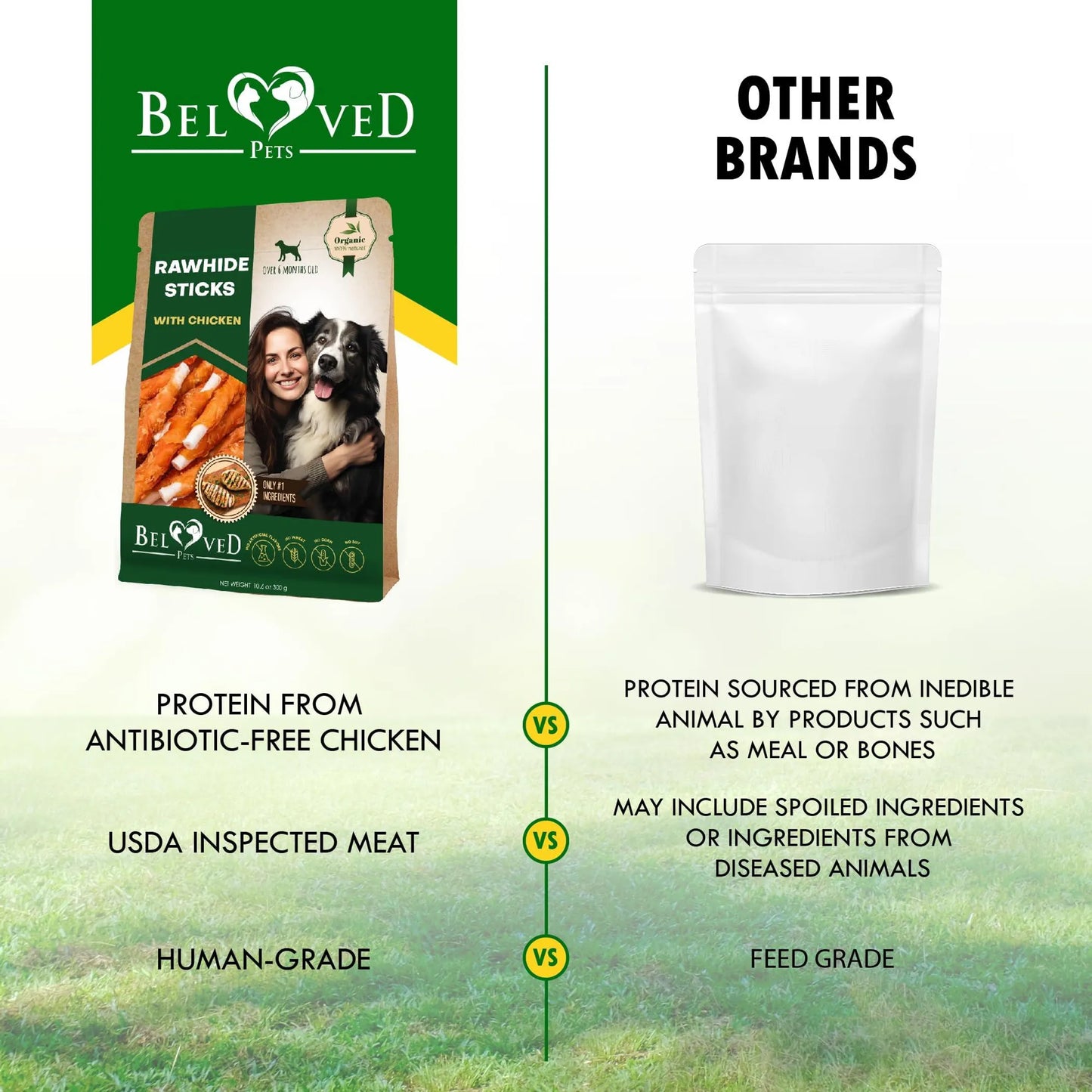 Dog Rawhide Sticks Wrapped with Chicken & Pet Natural Chew Treats